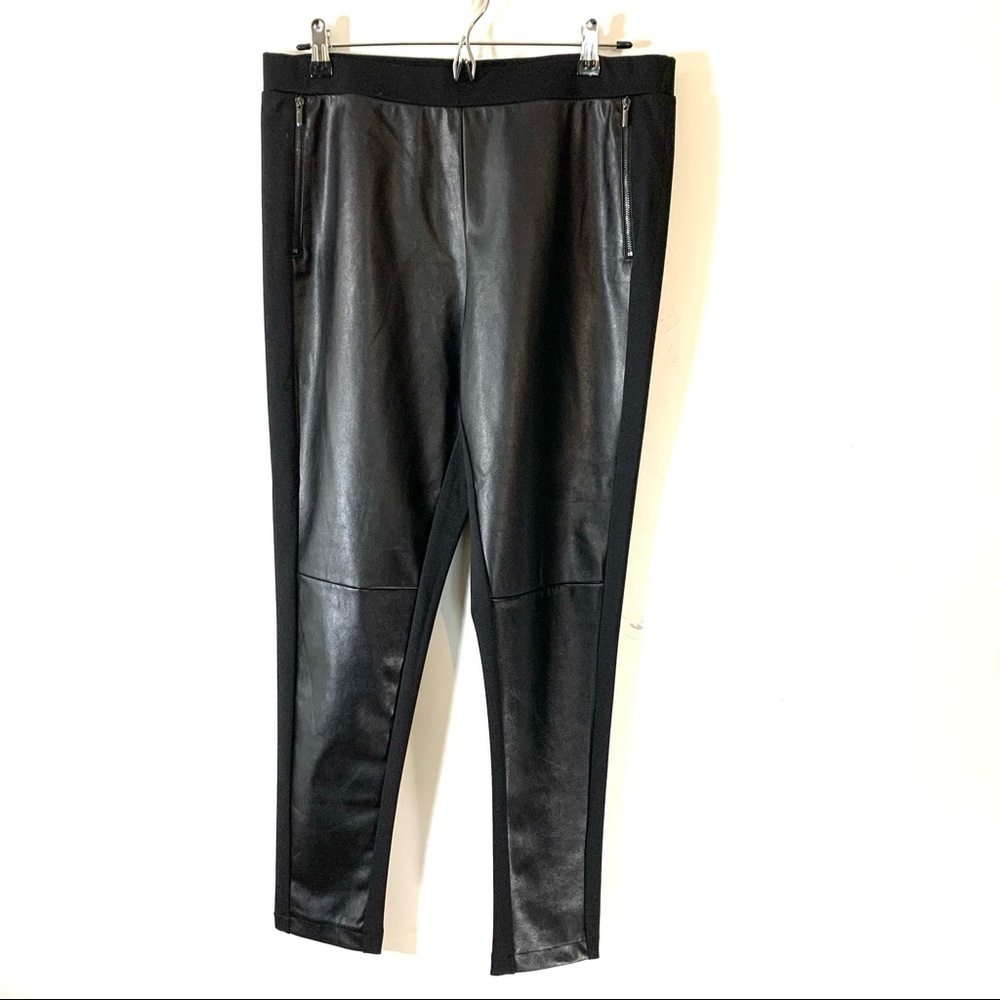 Rafaella Faux Leather Front Comfort Leggings 2/$35